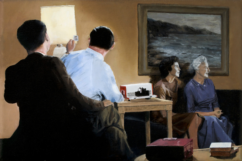 Slide Show (2021), oil on canvas, 8" x 12"